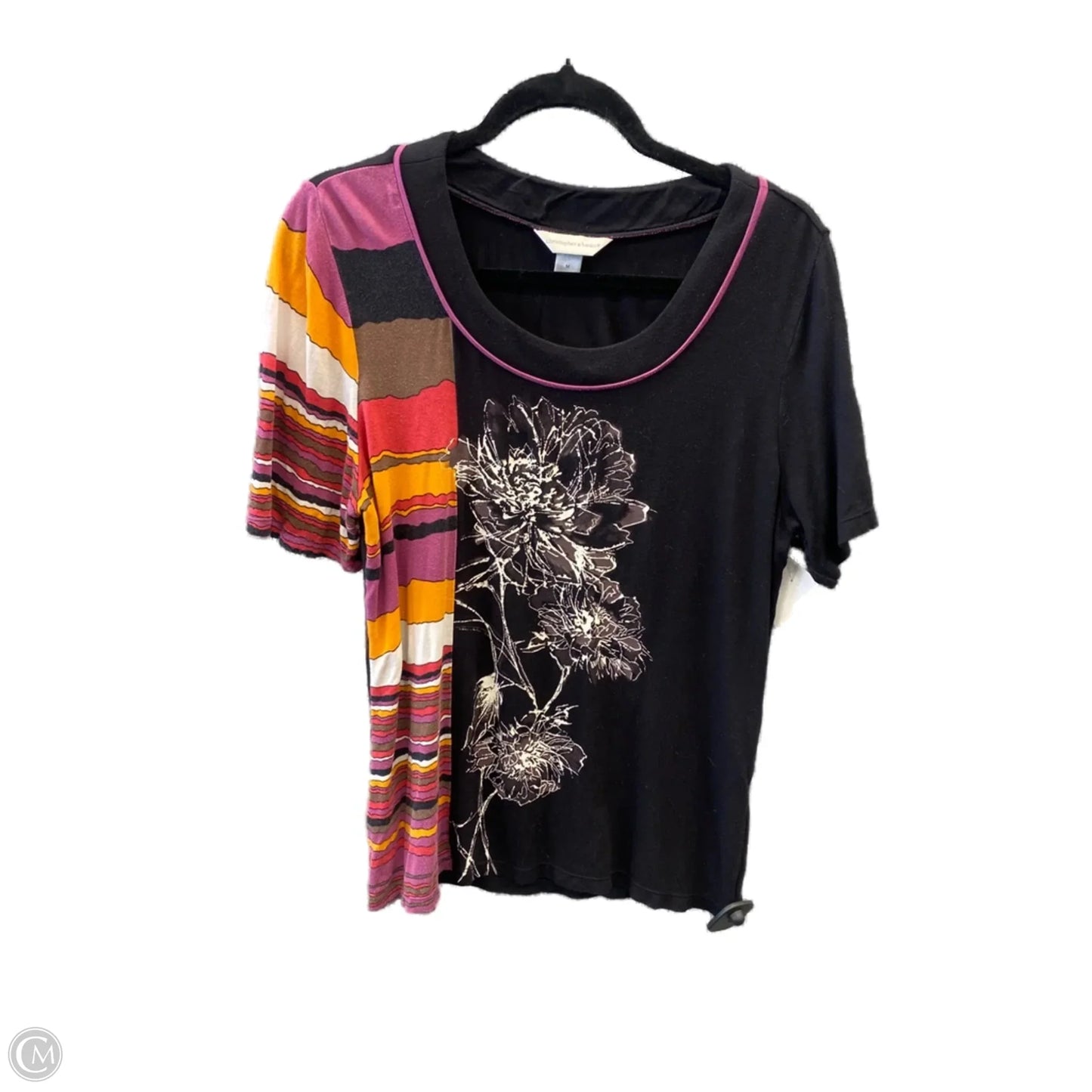 Top Short Sleeve By Christopher And Banks In Black, Size: M