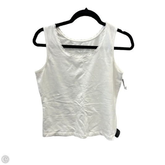 Top Sleeveless Basic By Talbots In White, Size: M