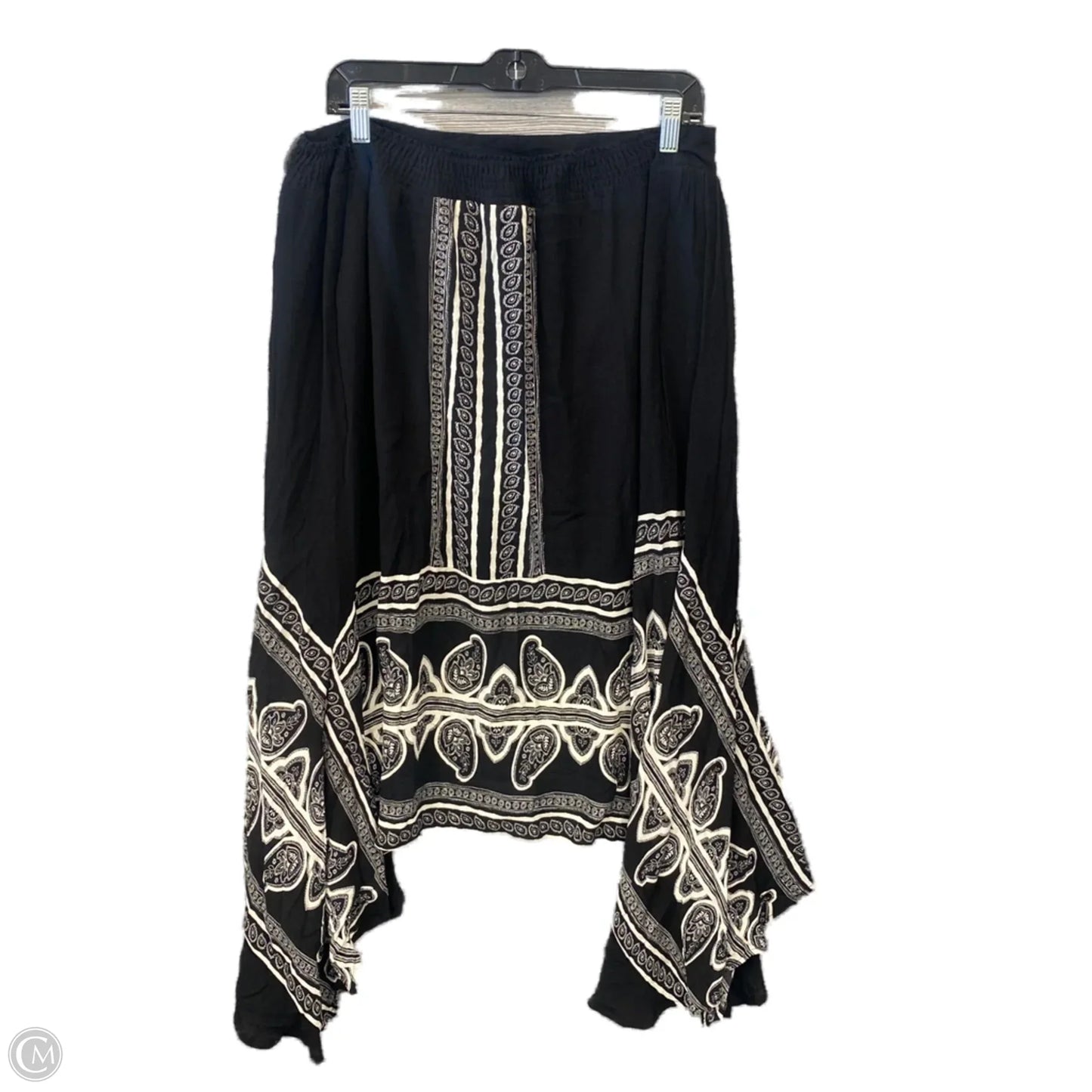 Skirt Midi By Cato In Black & White, Size: 14