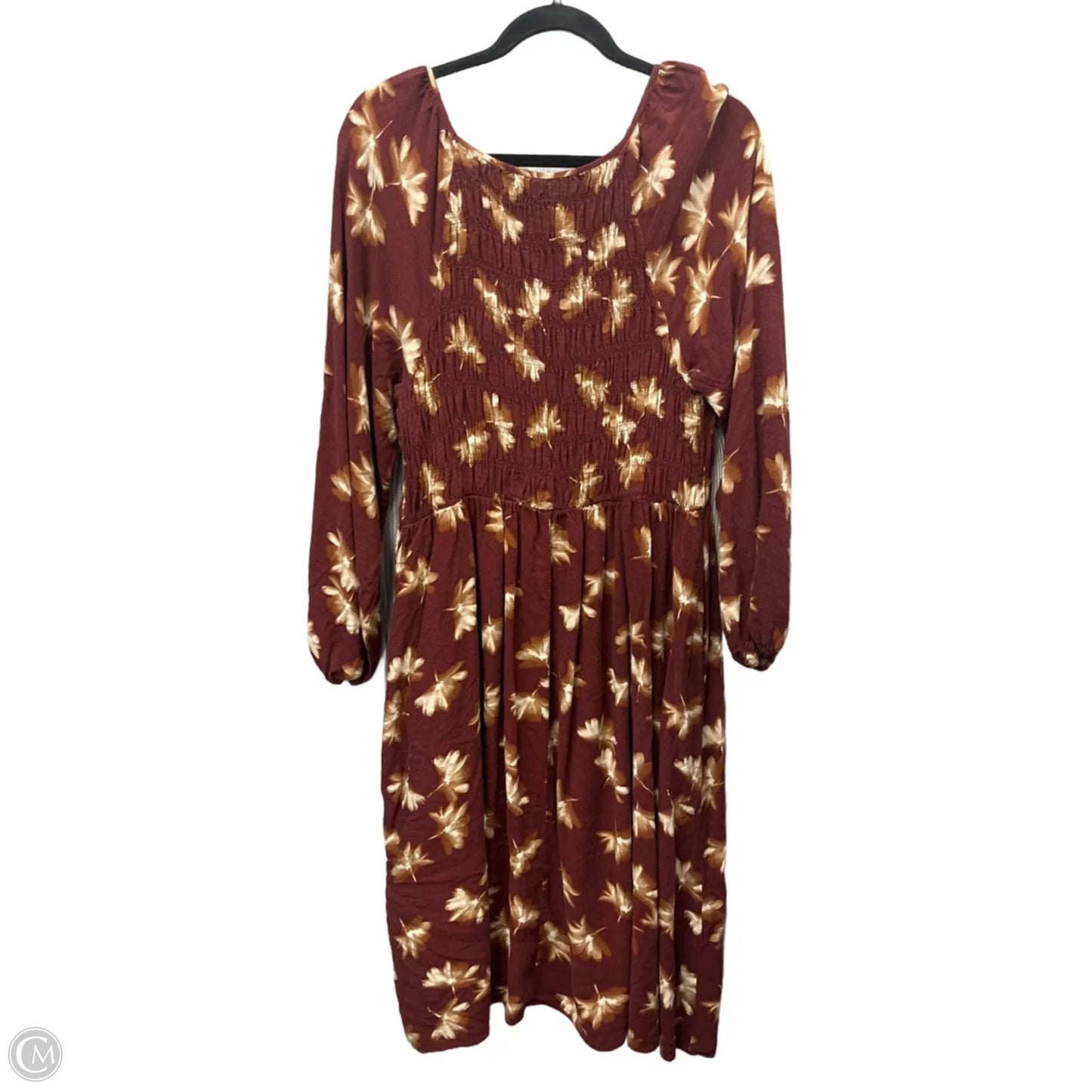 Dress Casual Midi By Ava & Viv In Maroon, Size: 1x