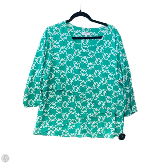 Top Long Sleeve By Susan Graver In Green, Size: Xl