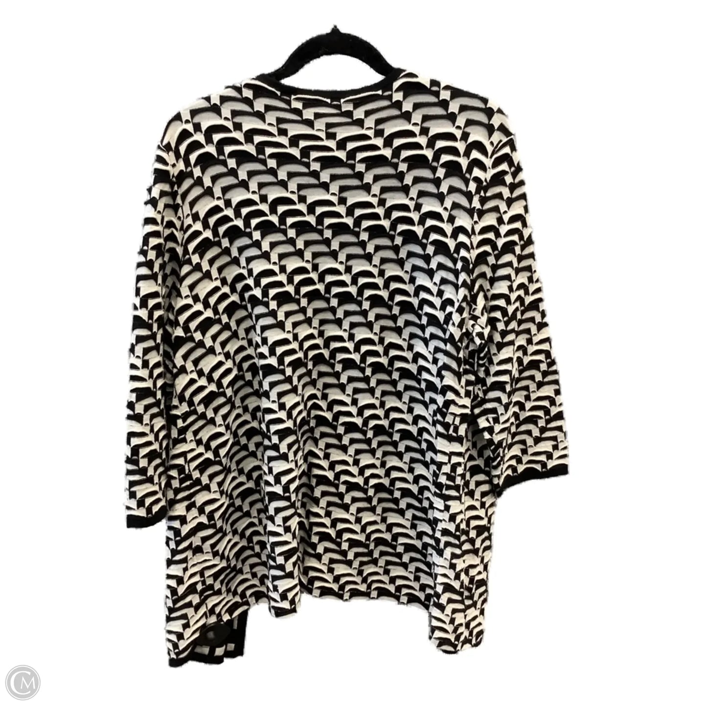 Cardigan By Chicos In Black & White, Size: Xl