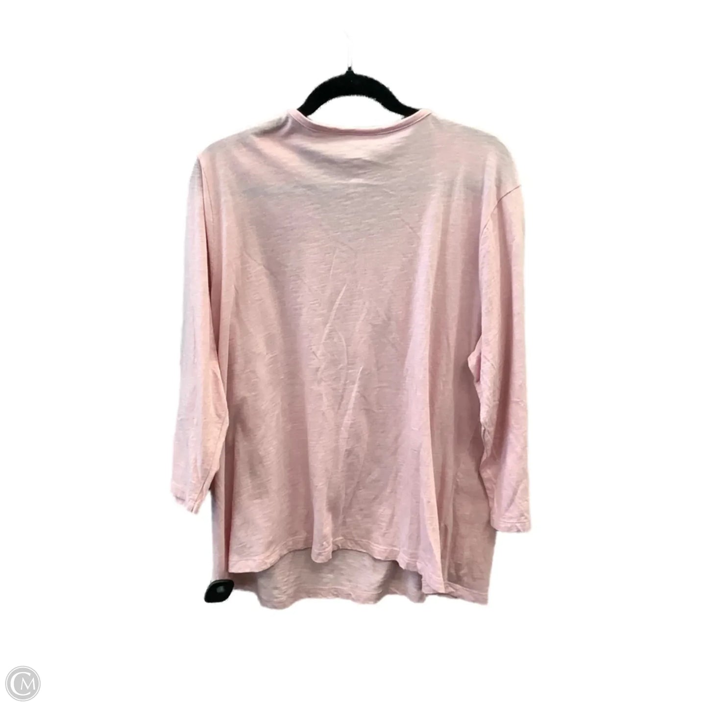 Top Long Sleeve By St Johns Bay In Pink, Size: 1x
