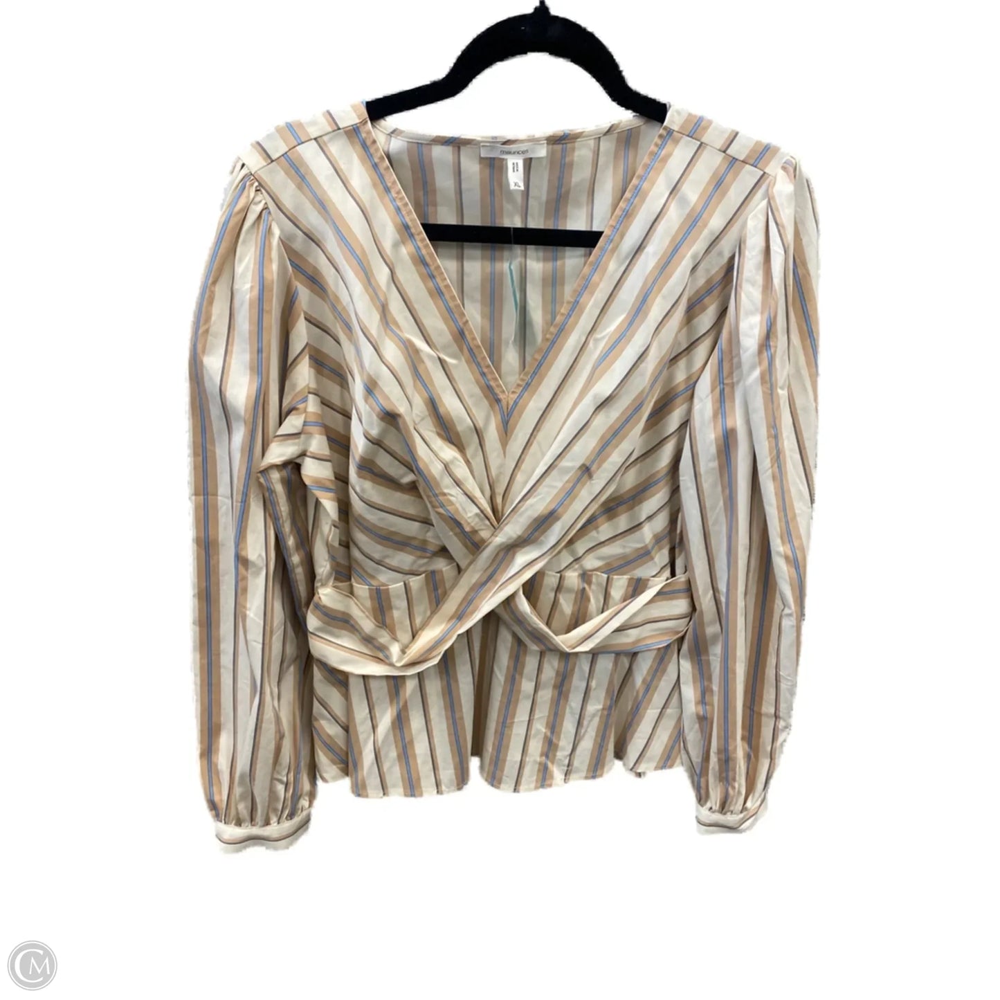 Top Long Sleeve By Maurices In Striped Pattern, Size: Xl