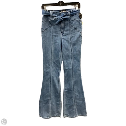 Jeans Flared By Express In Blue Denim, Size: 4