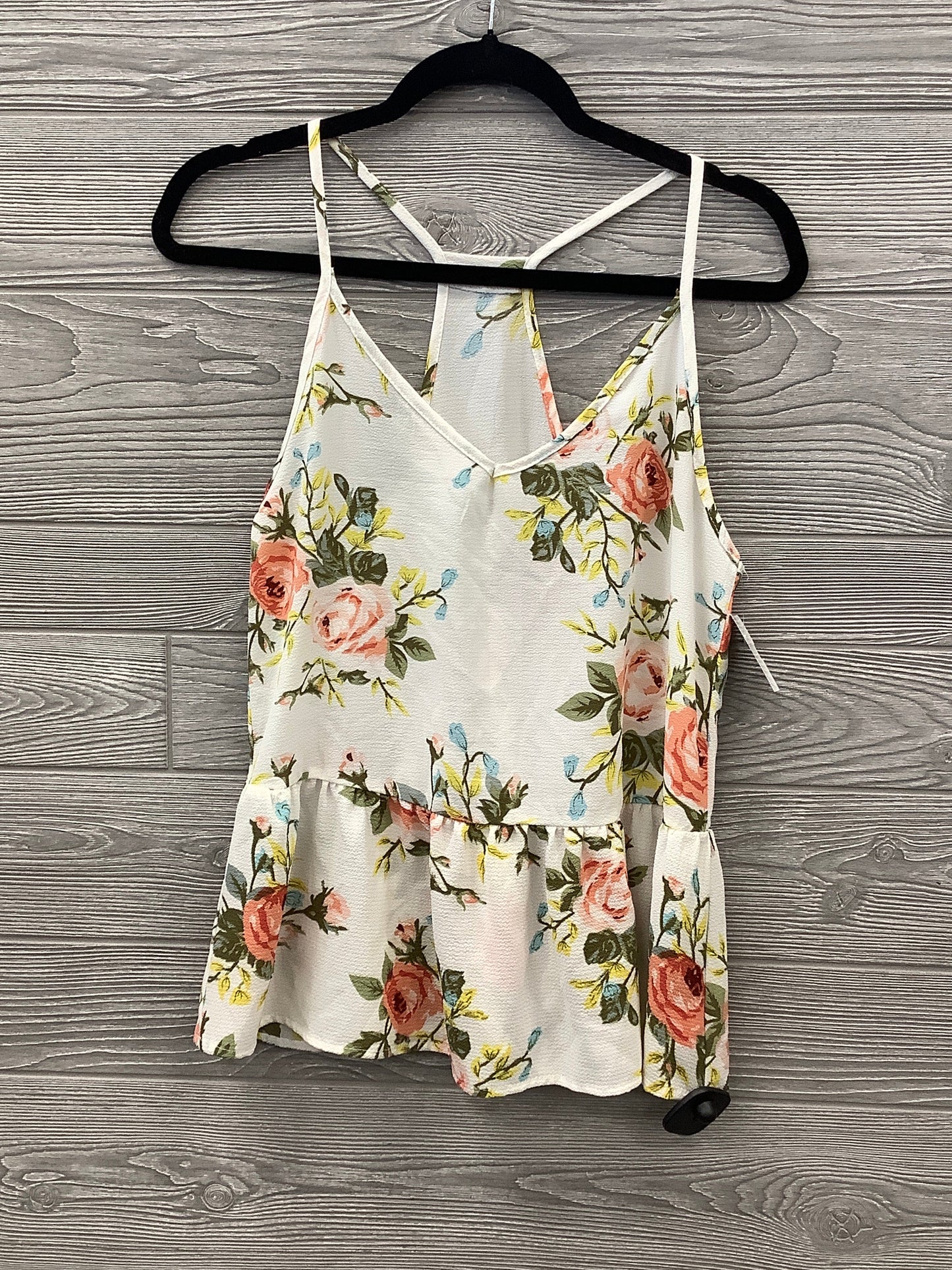 Top Sleeveless By Shein In Floral Print, Size: S