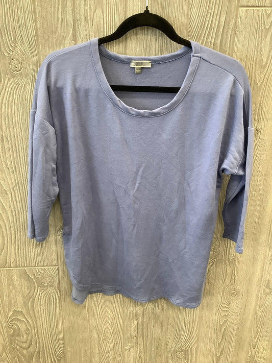 Blue Top 3/4 Sleeve Clothes Mentor, Size L