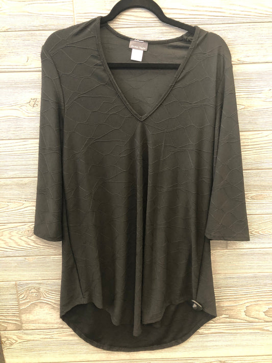 Tunic 3/4 Sleeve By Clothes Mentor In Black, Size: S