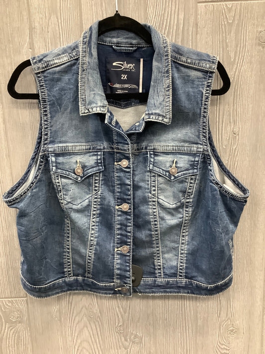 Vest Other By Silver In Blue Denim, Size: 2x