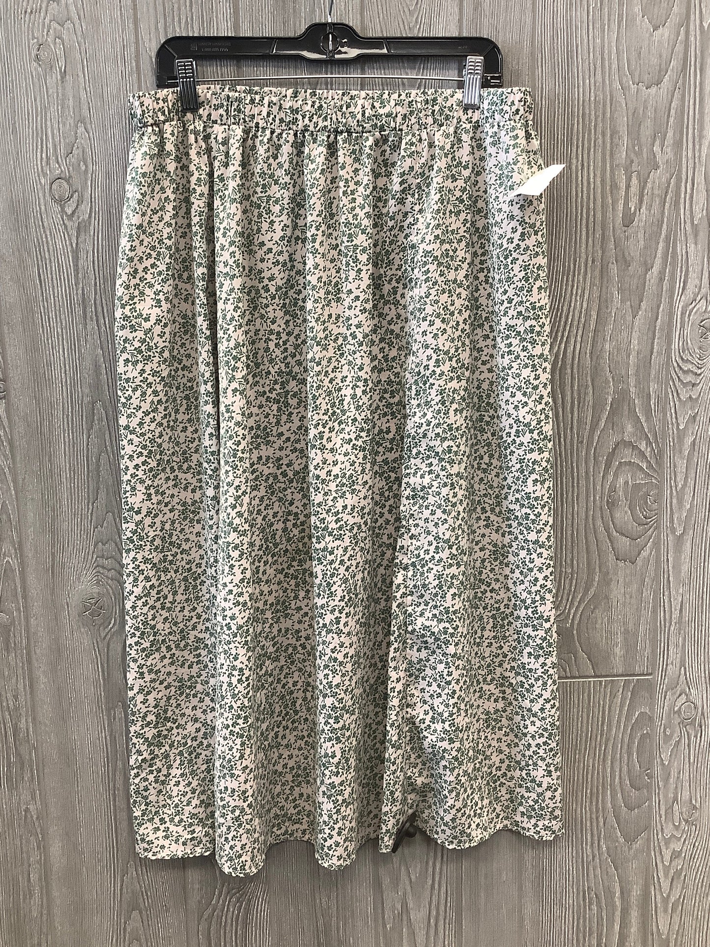 Skirt Midi By Shein In Green & Tan, Size: 18