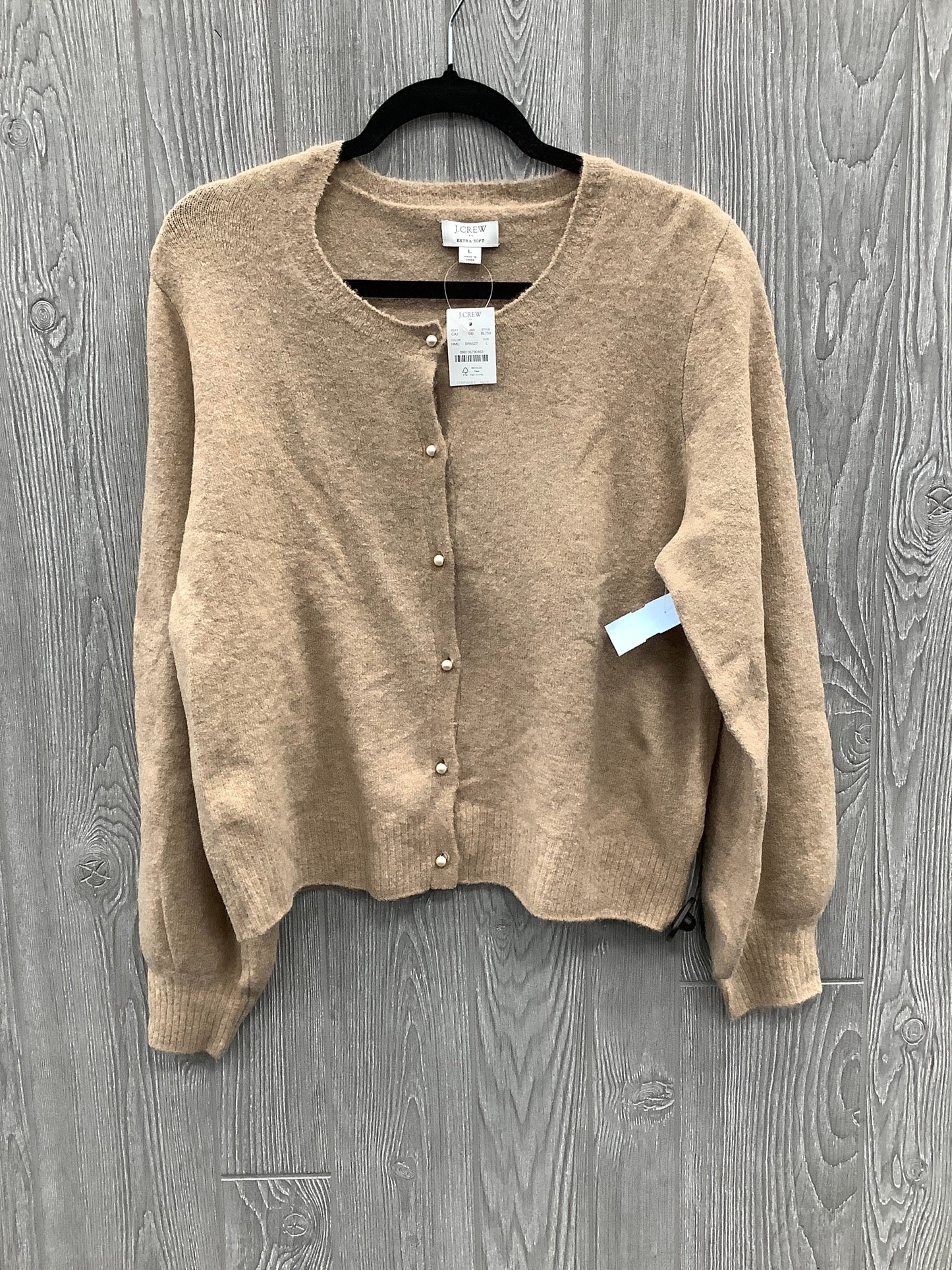 Sweater Cardigan By J. Crew In Tan, Size: L