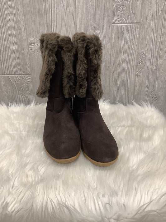 Boots Mid-calf Flats By Lands End In Brown, Size: 11