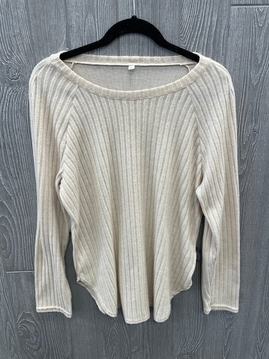 Top Long Sleeve By Clothes Mentor In Tan, Size: L