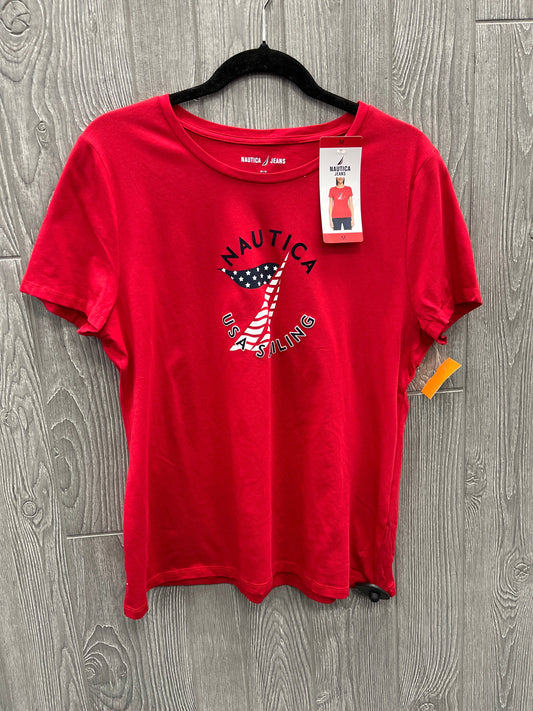 Top Short Sleeve By Nautica In Red, Size: M