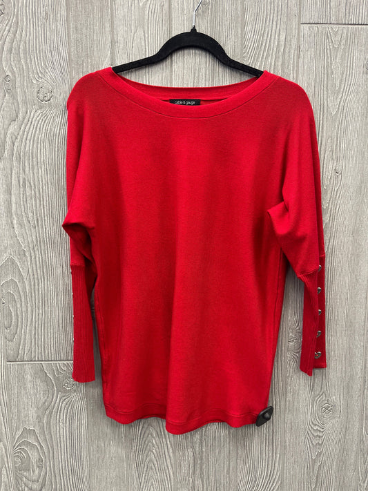 Top Long Sleeve By Cable And Gauge In Red, Size: M