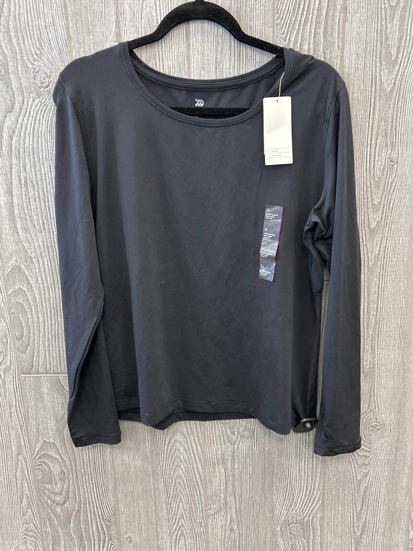 Athletic Top Long Sleeve Crewneck By All In Motion In Black, Size: Xl