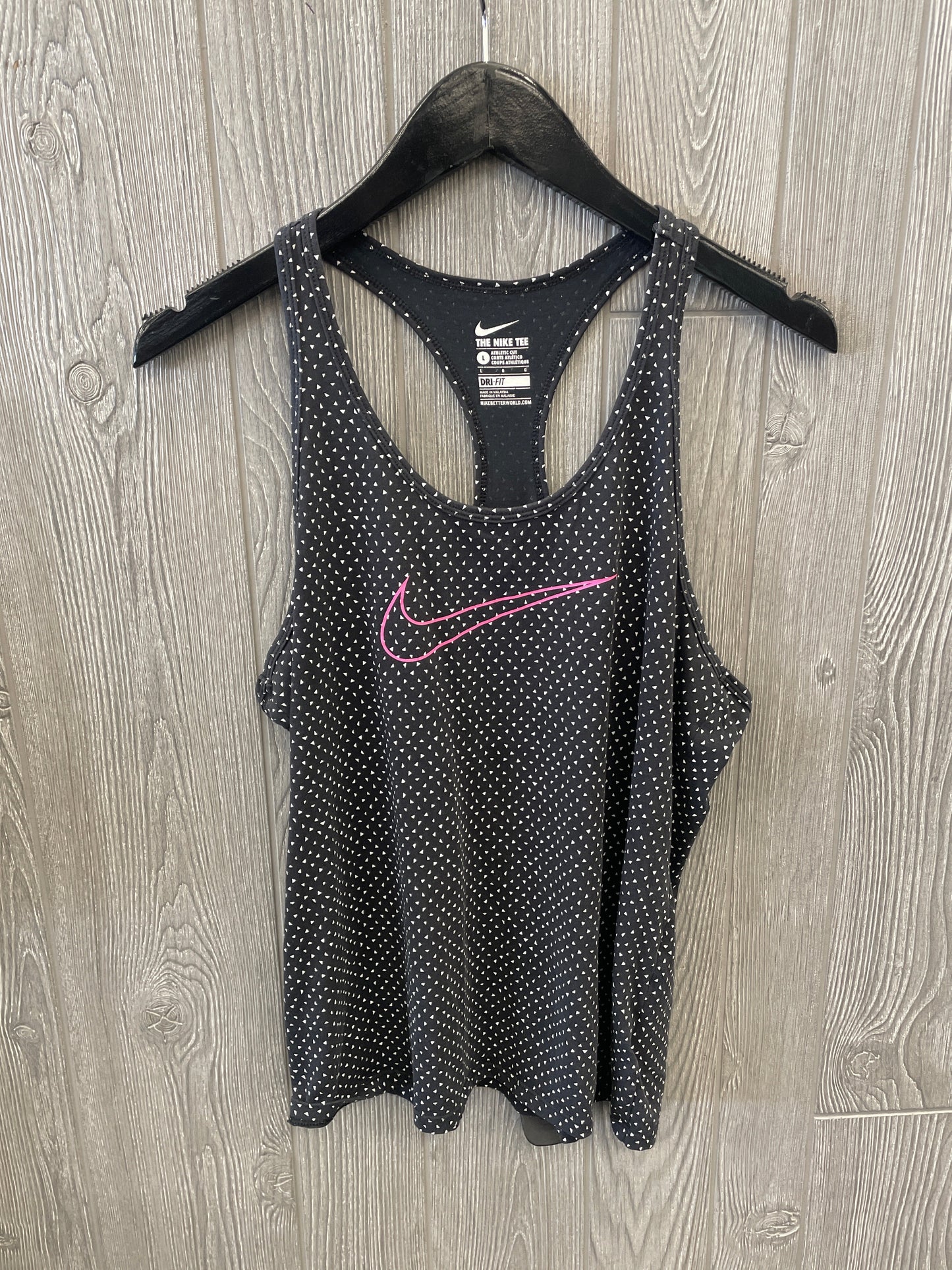 Athletic Tank Top By Nike Apparel In Black, Size: L