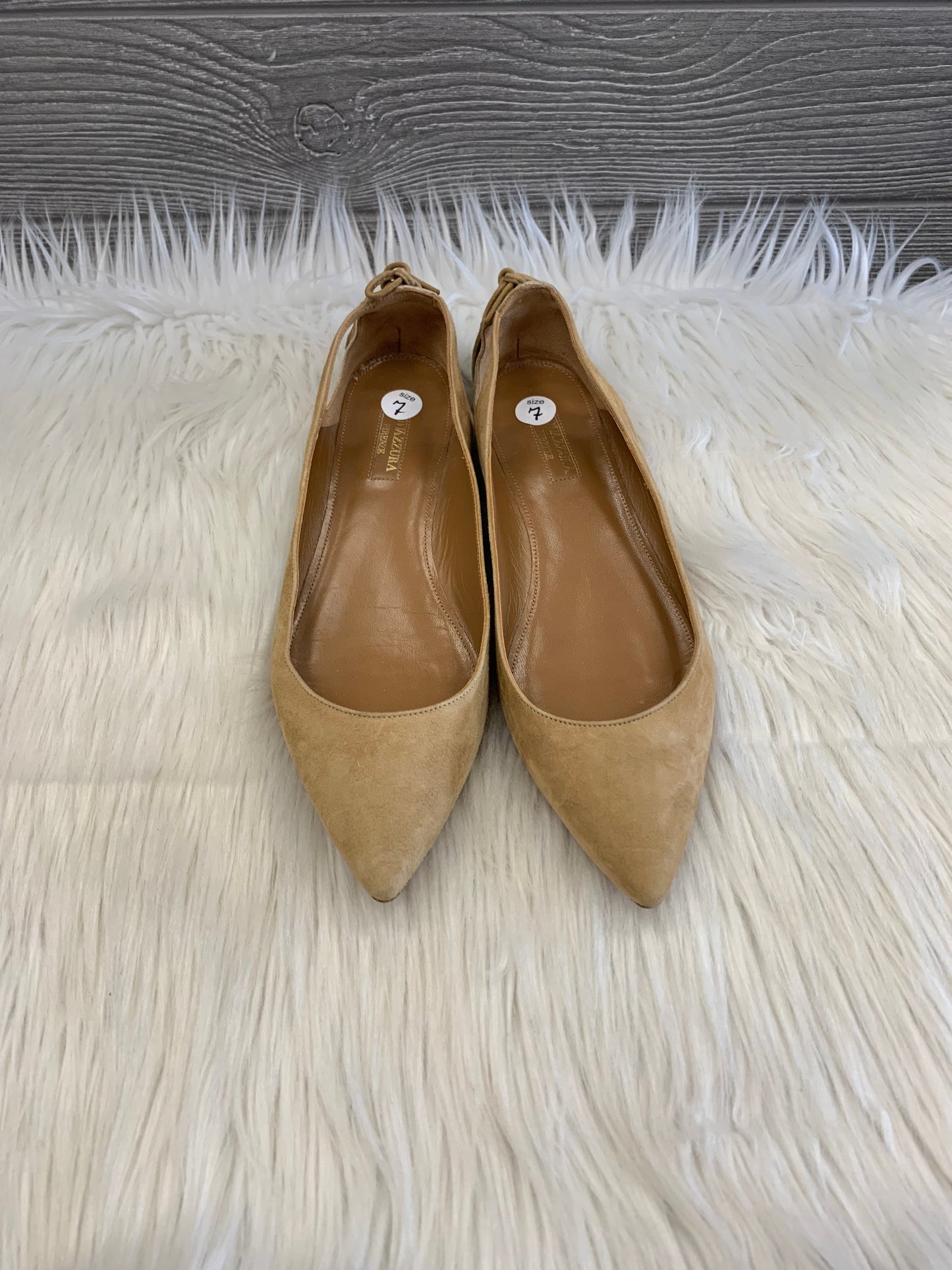 Tan Sandals Flats Aquazzura, Size 7