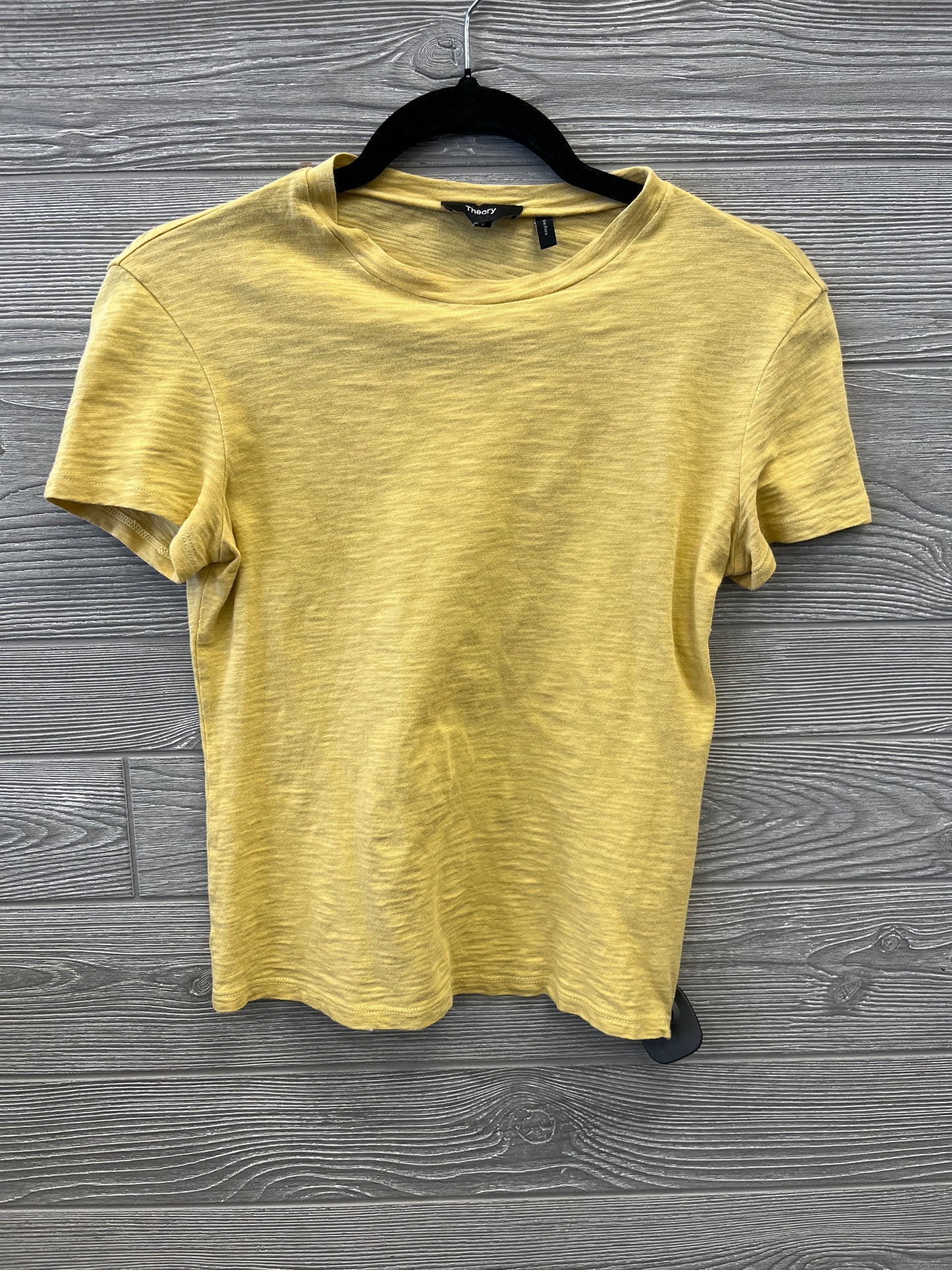 Top Short Sleeve By Theory In Yellow, Size: S