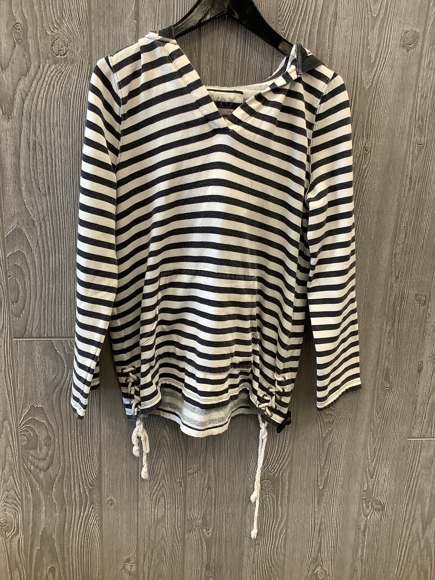 Striped Pattern Sweatshirt Hoodie Marc New York, Size L