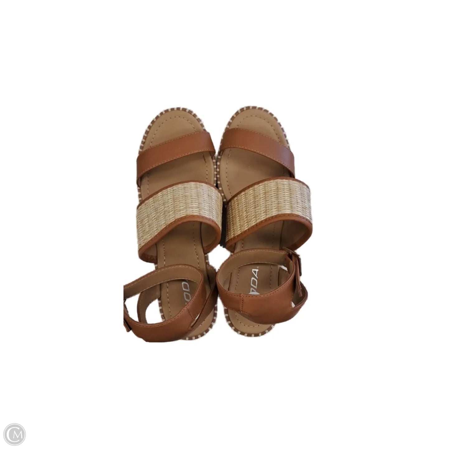 Sandals Heels Wedge By Soda In Brown, Size: 9