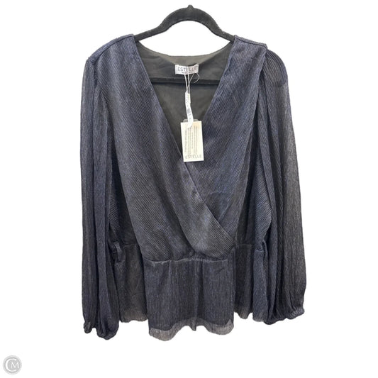 Blouse Long Sleeve By Clothes Mentor In Blue, Size: 3x