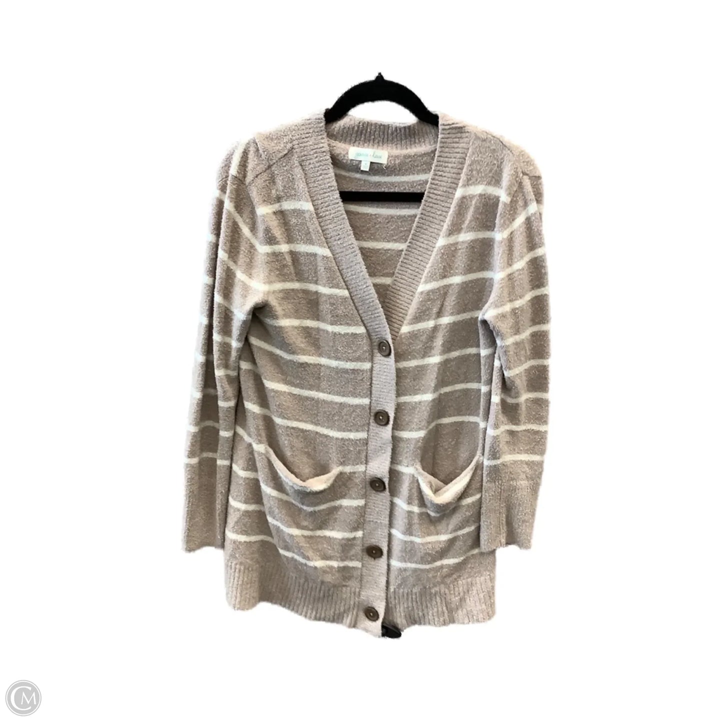 Cardigan By Clothes Mentor In Striped Pattern, Size: M