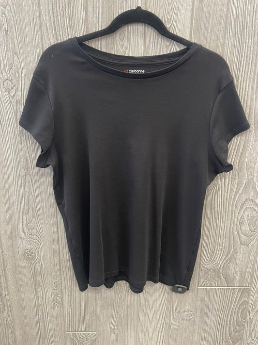 Black Top Short Sleeve Basic Liz Claiborne, Size Xxl