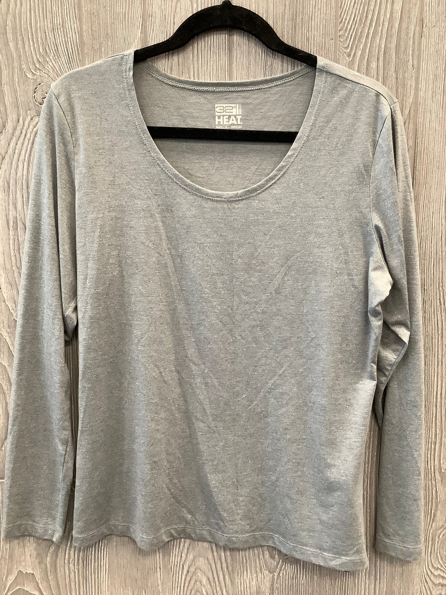 Athletic Top Long Sleeve Collar By 32 Degrees In Grey, Size: Xl