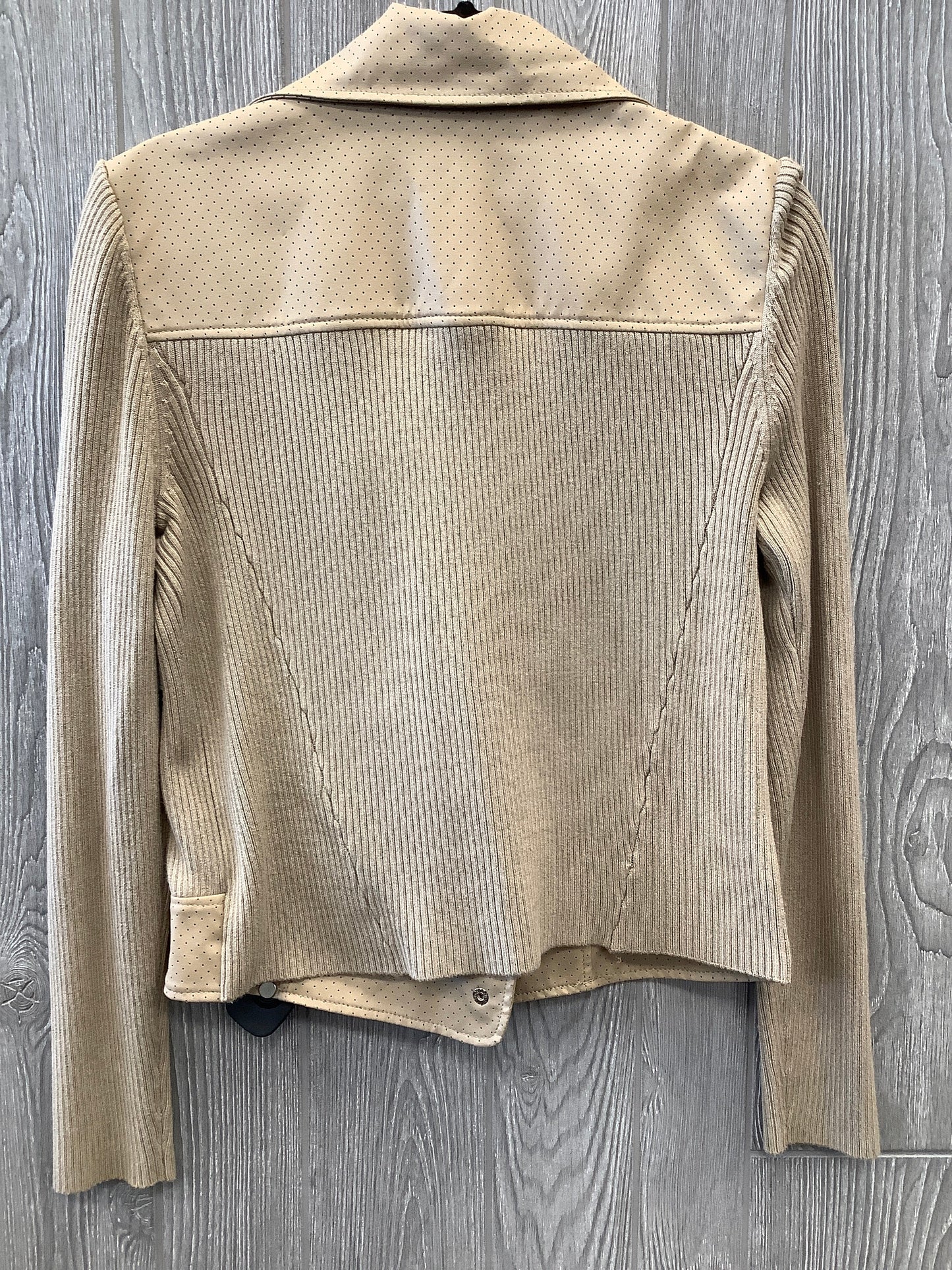 Jacket Moto By Cache In Tan, Size: L