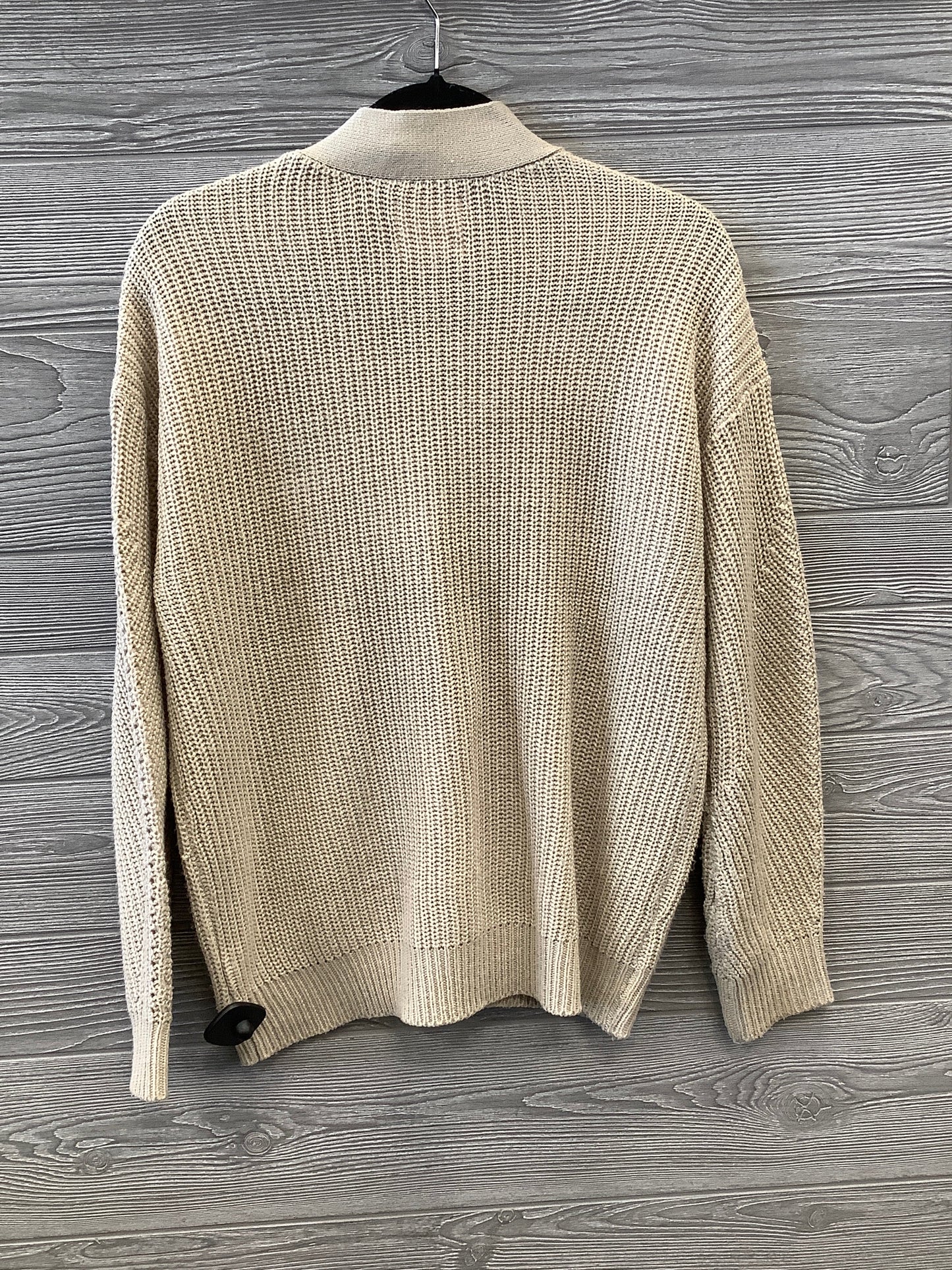 Sweater Cardigan By Clothes Mentor In Tan, Size: M