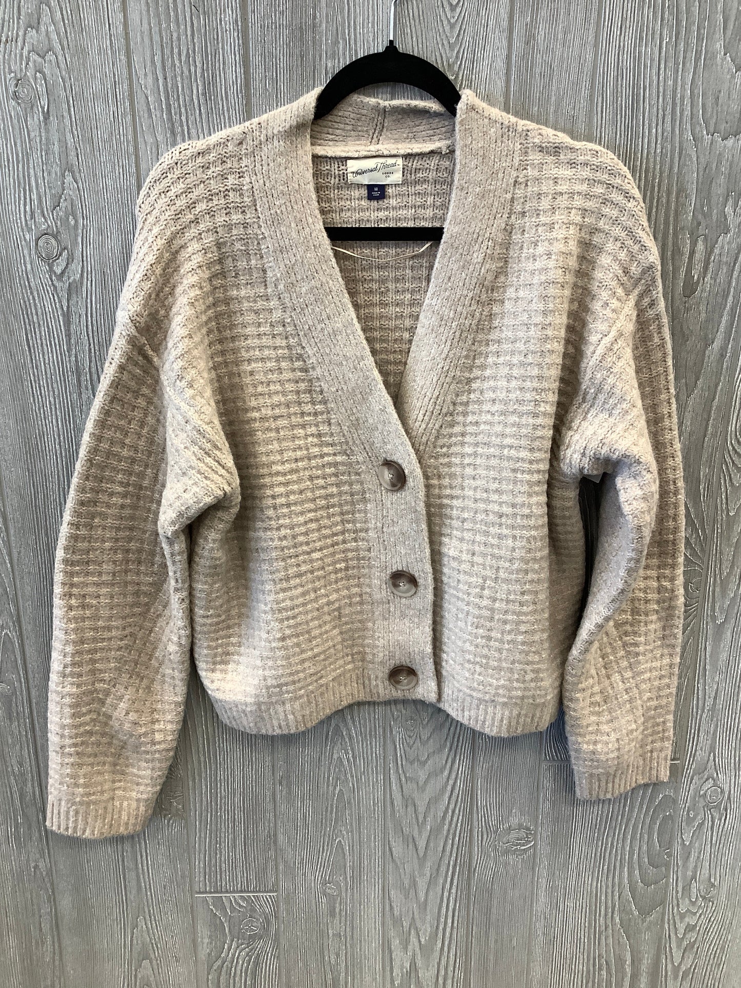 Sweater Cardigan By Universal Thread In Tan, Size: M