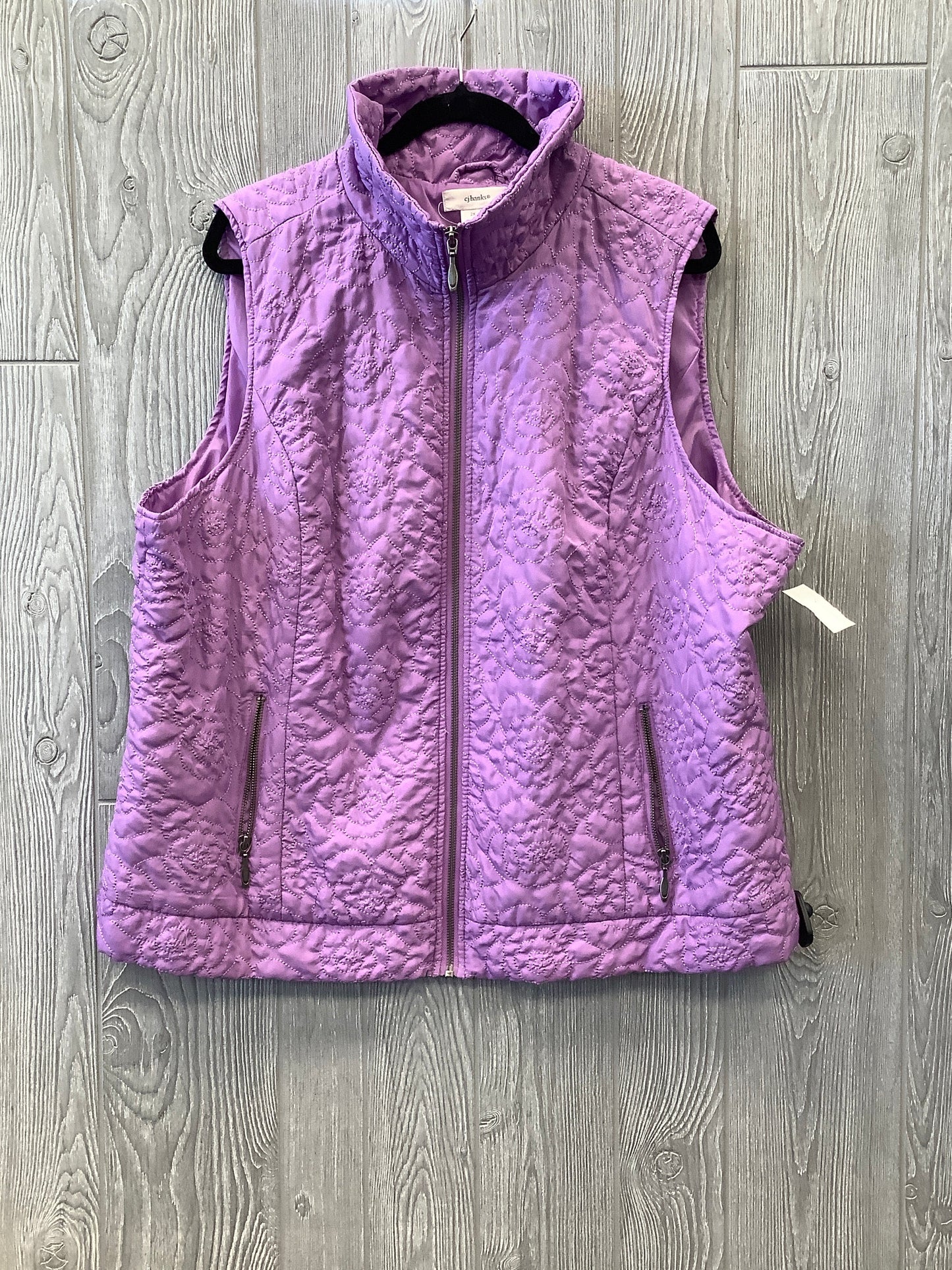 Vest Puffer & Quilted By Cj Banks In Purple, Size: 2x