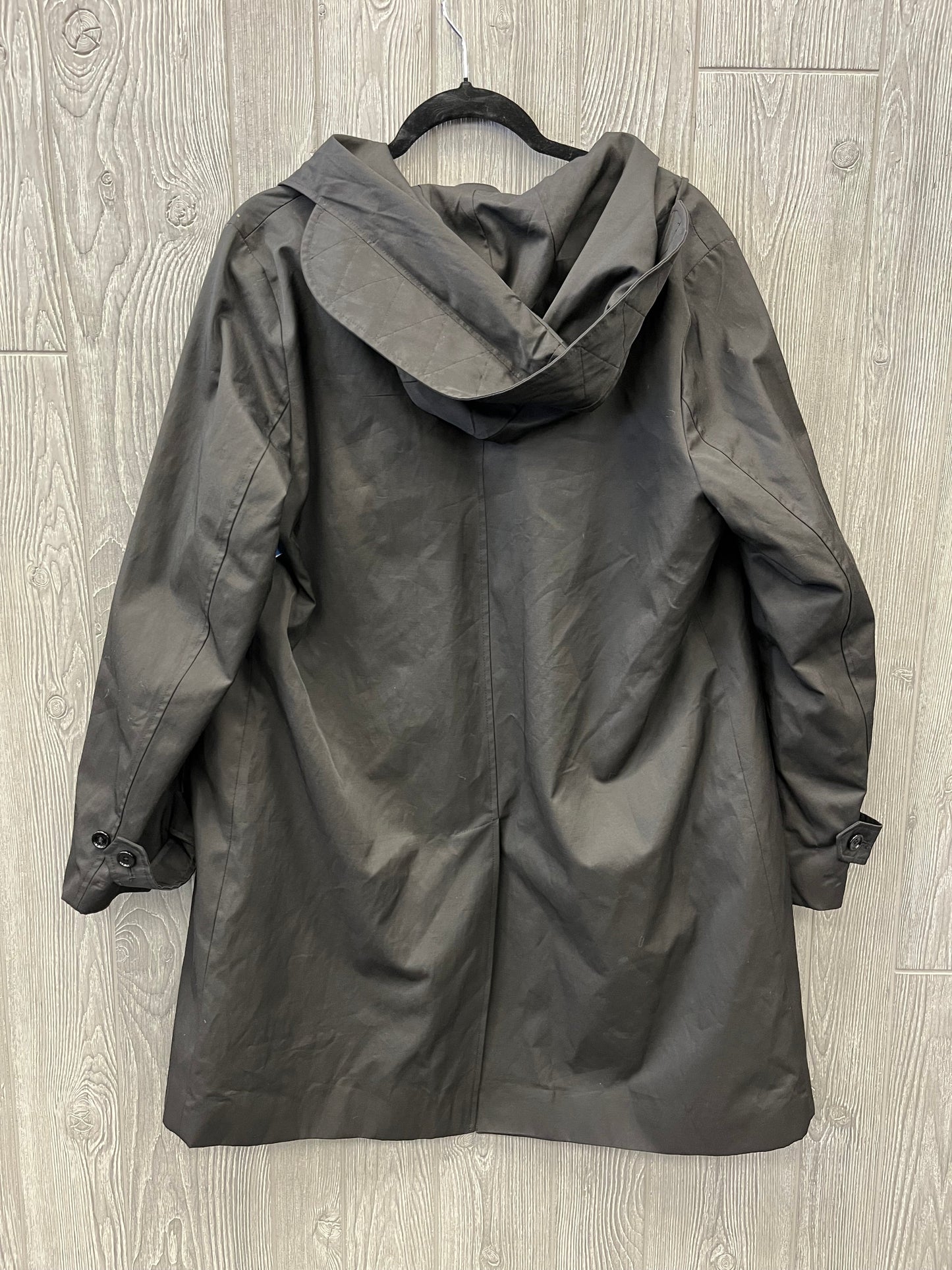 Coat Raincoat By Calvin Klein In Black, Size: L