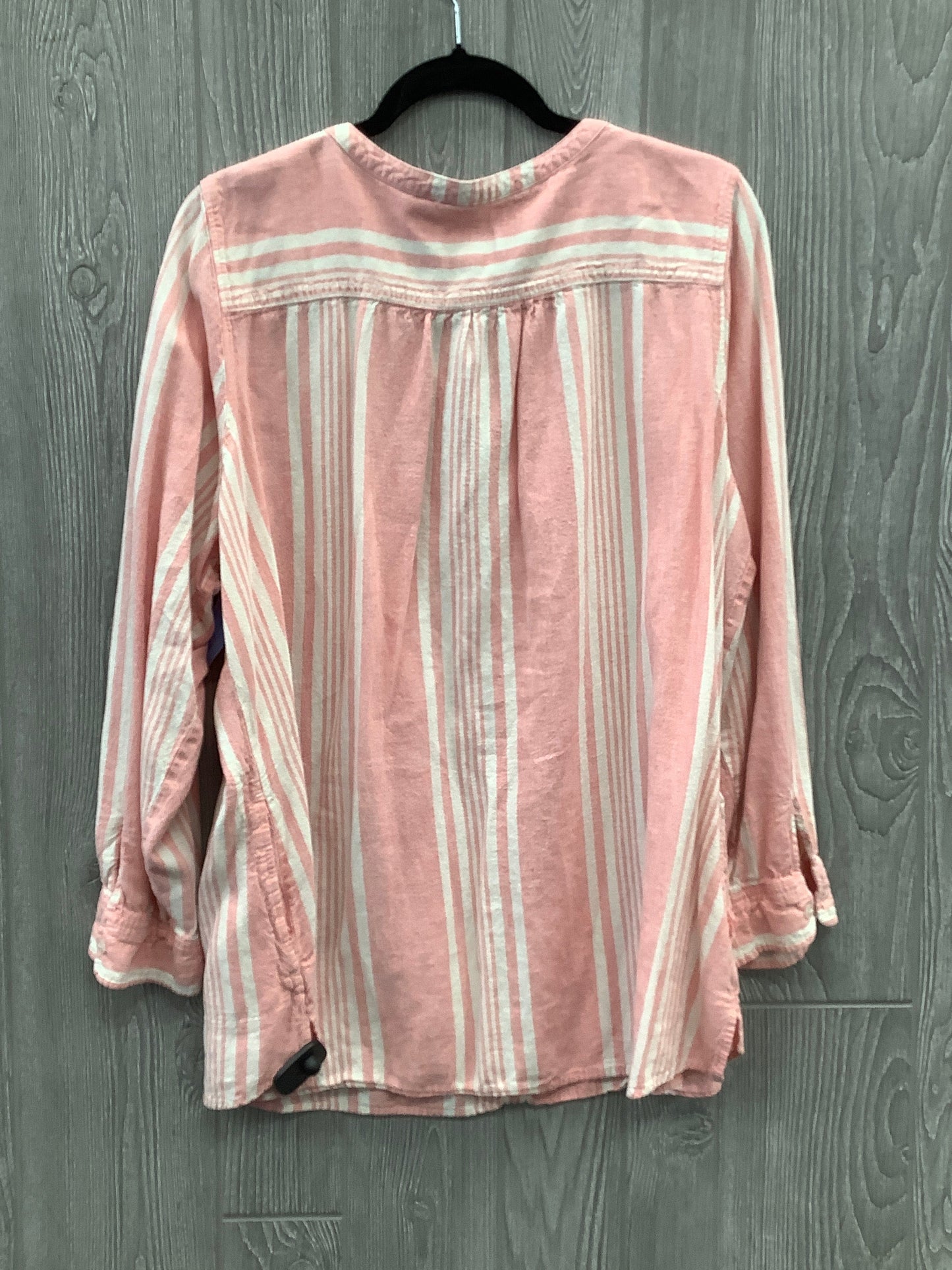 Top Long Sleeve By Denim And Company In Pink, Size: 2x