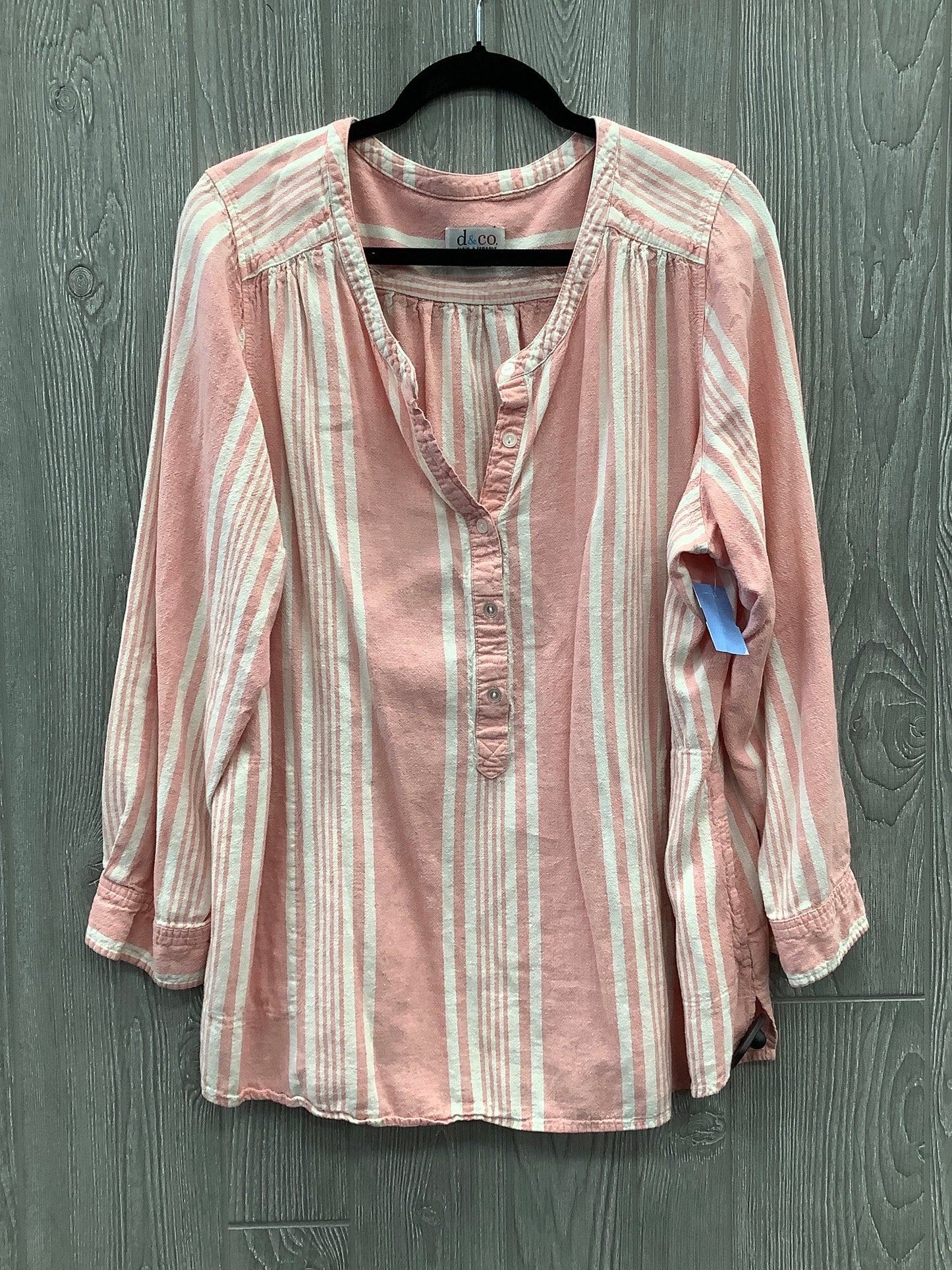 Top Long Sleeve By Denim And Company In Pink, Size: 2x