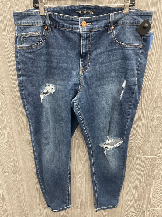 Jeans Cropped By Maurices In Blue Denim, Size: 20