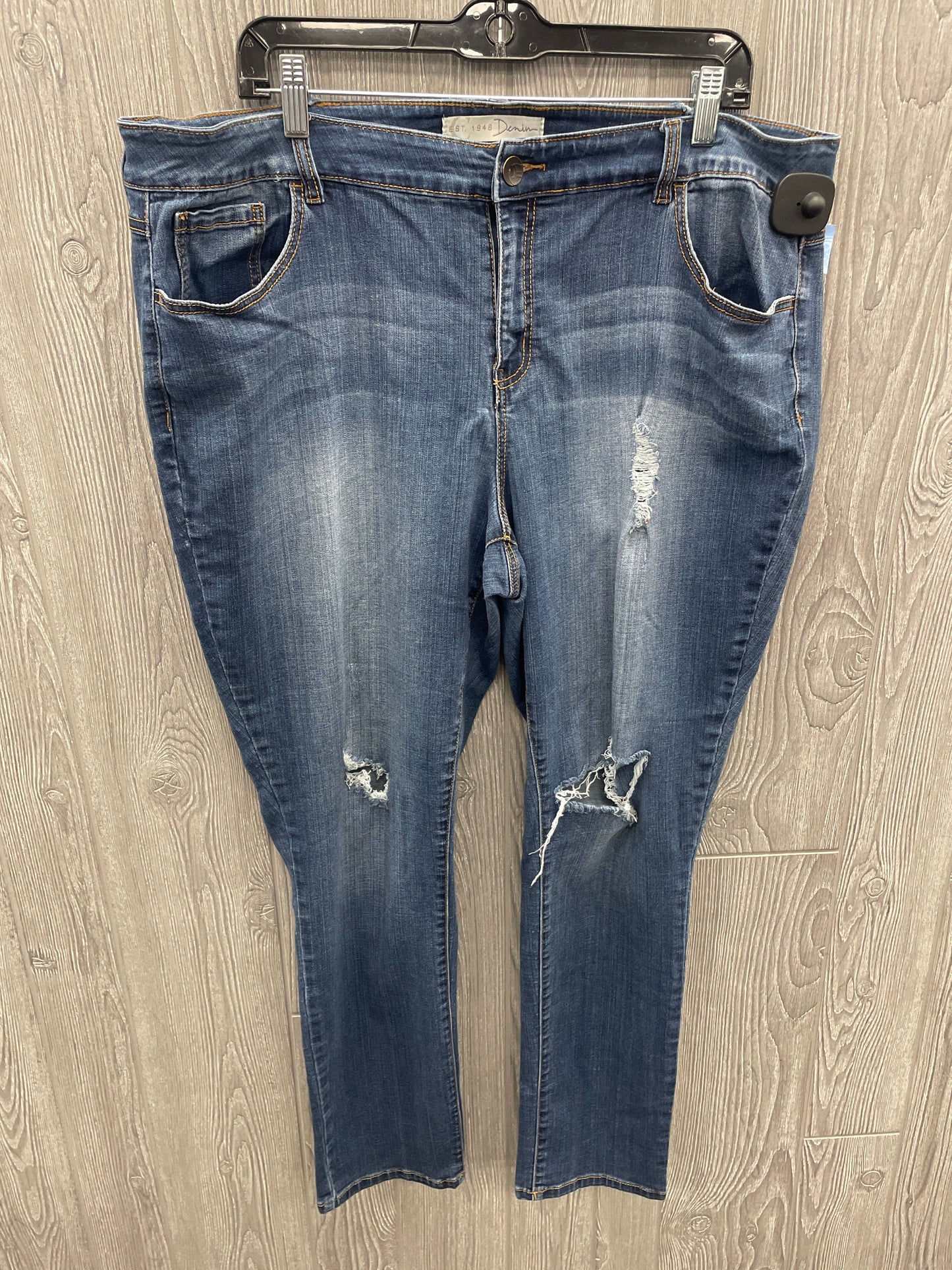 Jeans Straight By Cato In Blue Denim, Size: 20