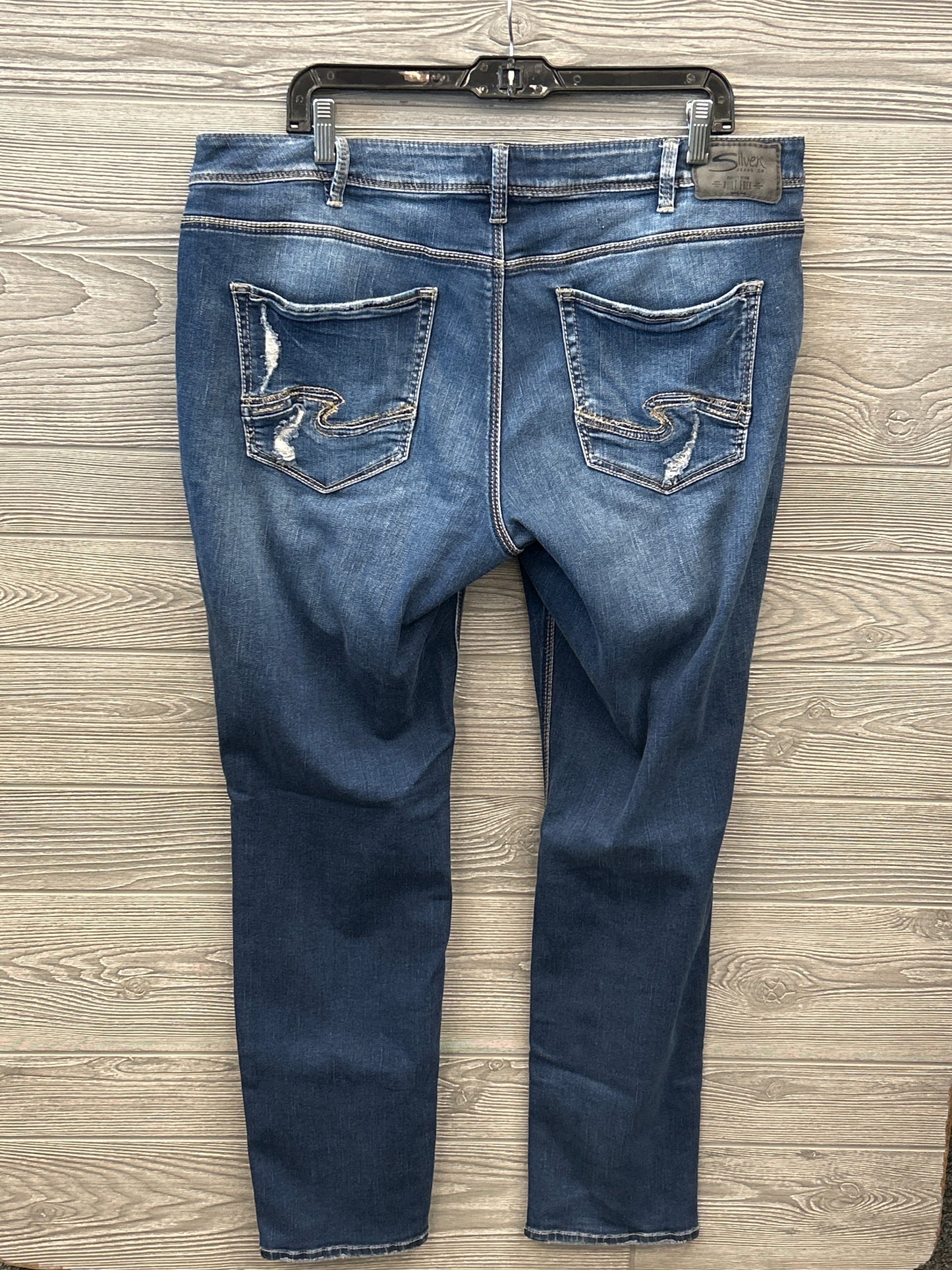 Jeans Skinny By Silver In Blue Denim, Size: 18