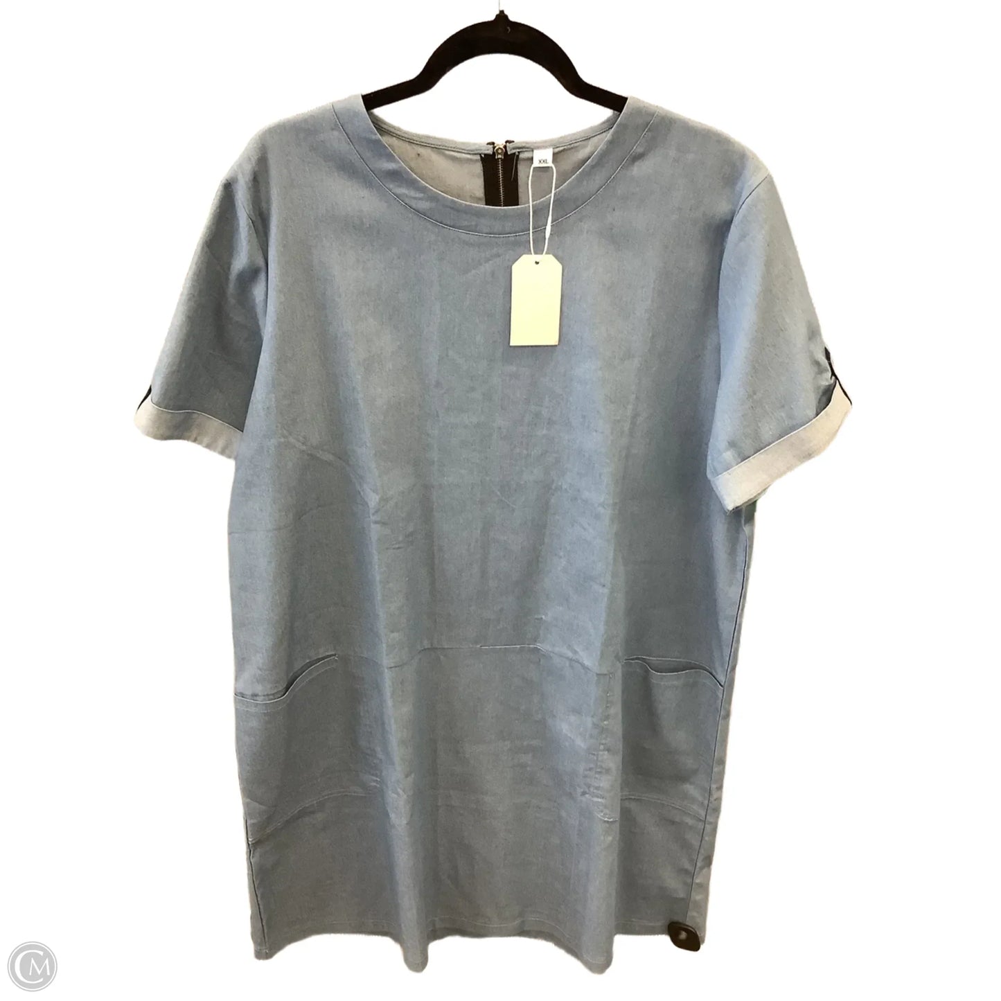 Dress Casual Midi By Cmf In Blue Denim, Size: Xxl