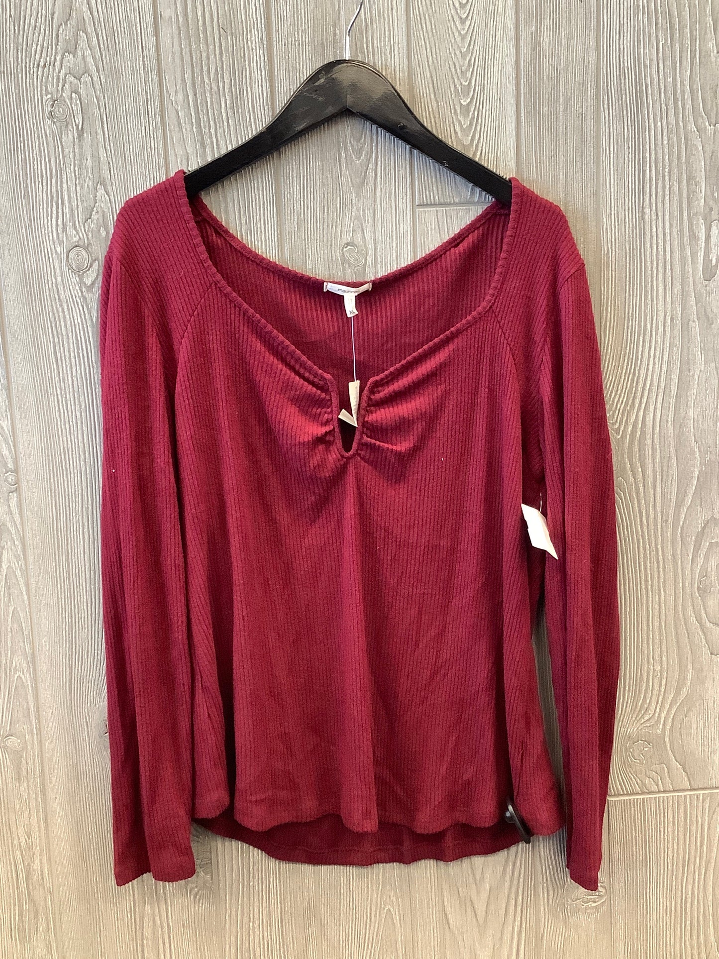 Top Long Sleeve By Maurices In Red, Size: Xl