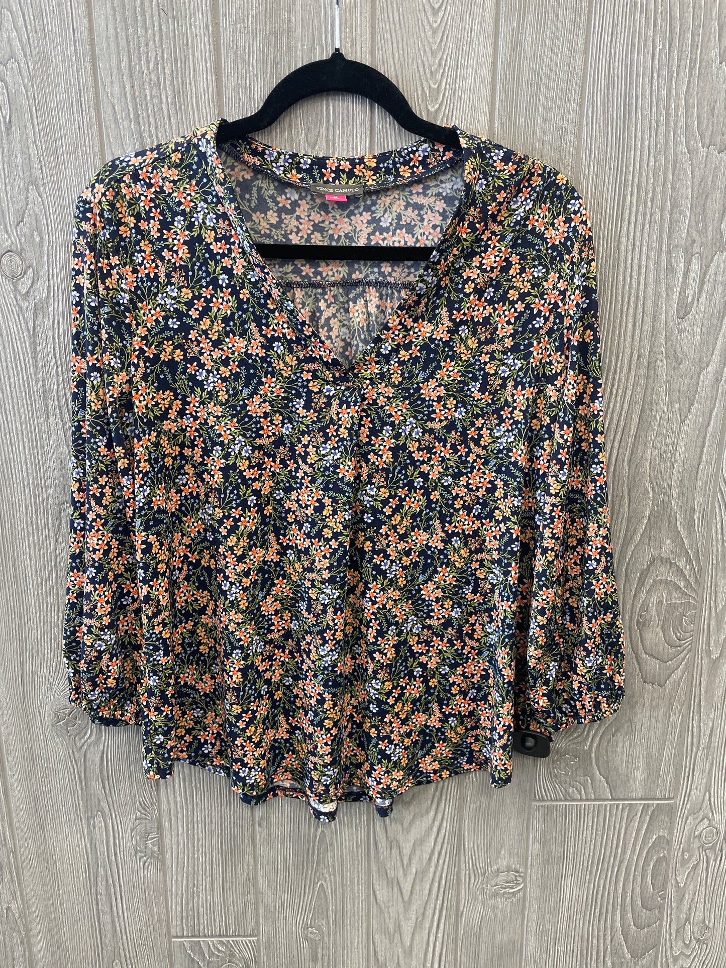 Top Long Sleeve By Vince Camuto In Floral Print, Size: M