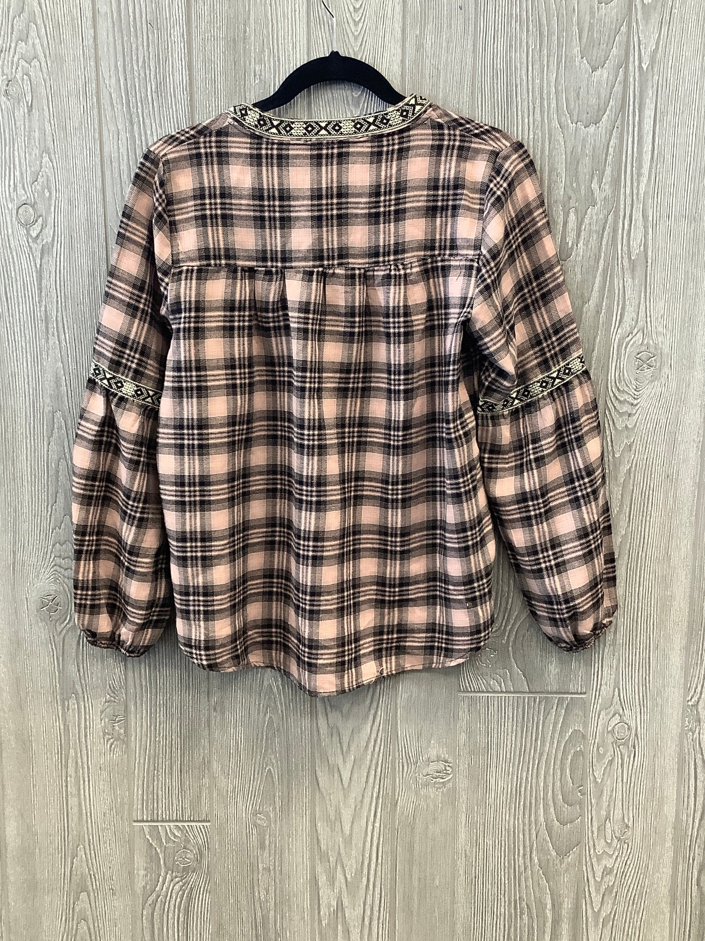 Top Long Sleeve By Knox Rose In Plaid Pattern, Size: S