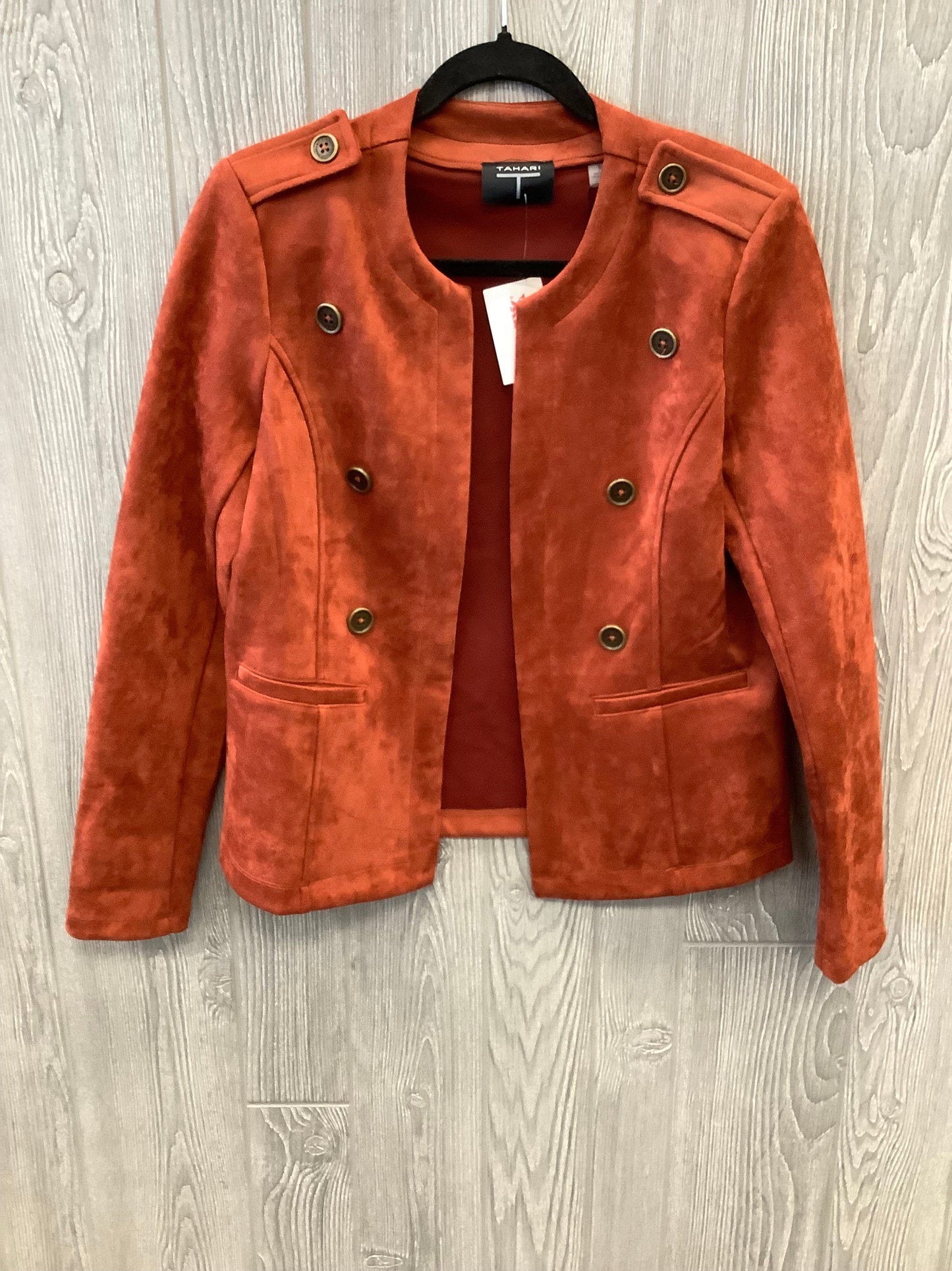 Blazer By Tahari By Arthur Levine In Orange, Size: M