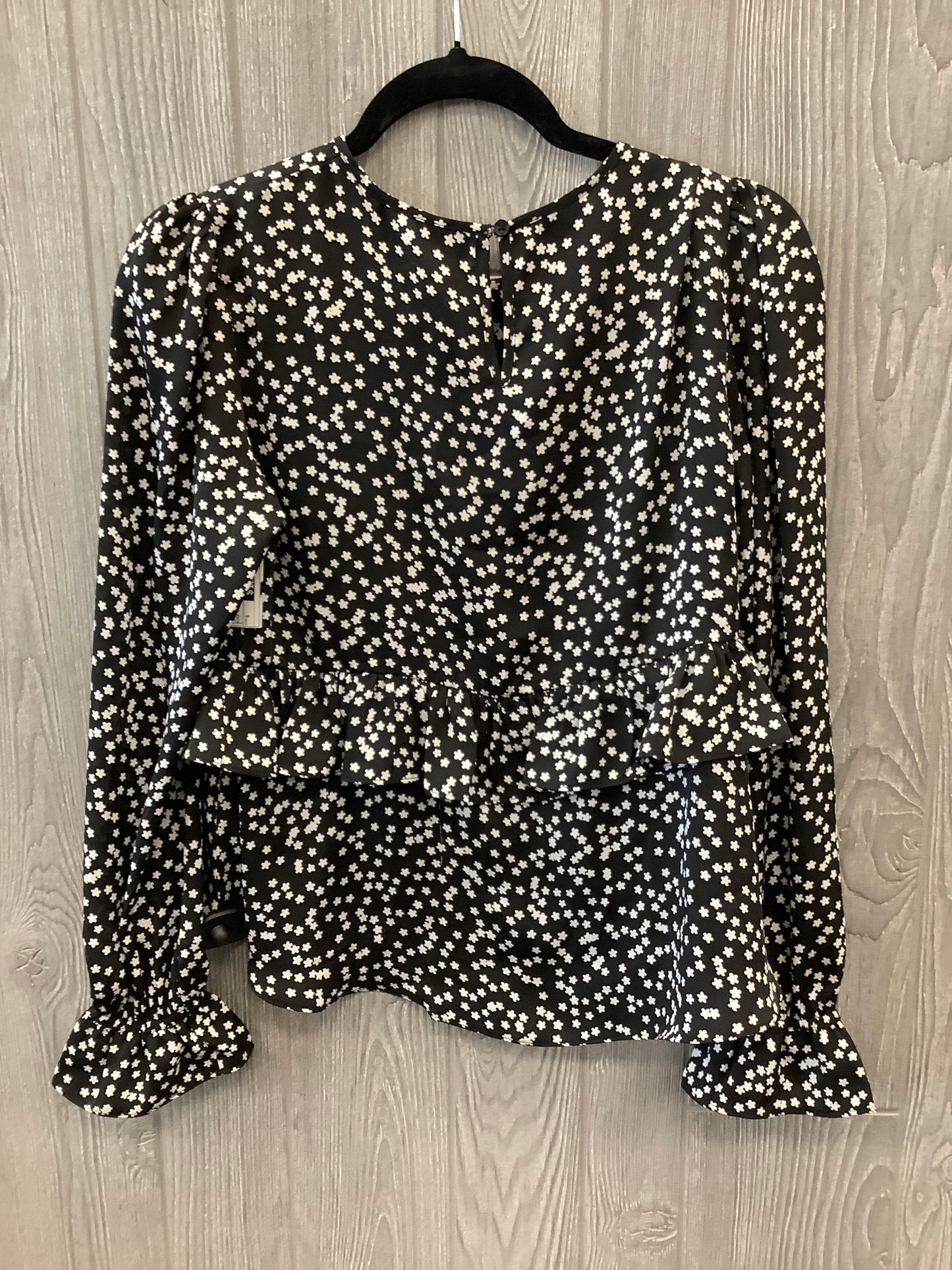 Top Long Sleeve By Express In Black & White, Size: S