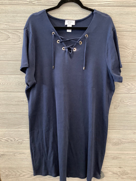 Dress Casual Midi By Carmen By Carmen Marc Valvo In Navy, Size: 1x