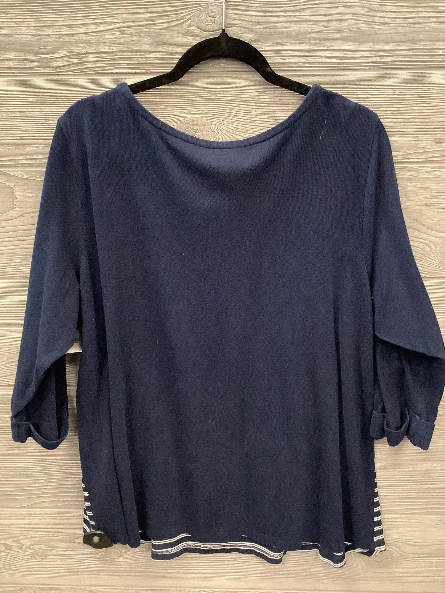 Top 3/4 Sleeve By Croft And Barrow In Navy, Size: 2x