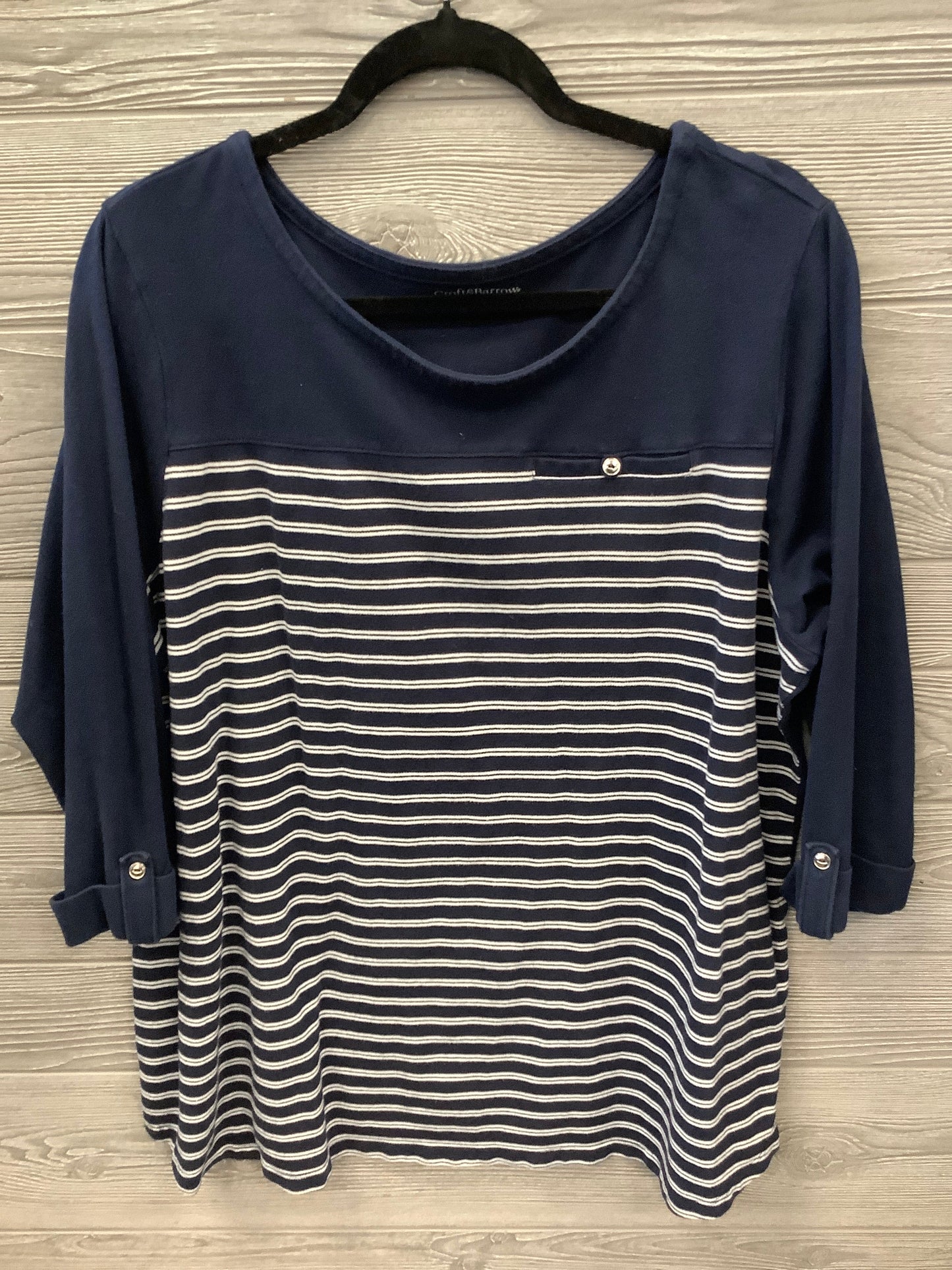 Top 3/4 Sleeve By Croft And Barrow In Navy, Size: 2x