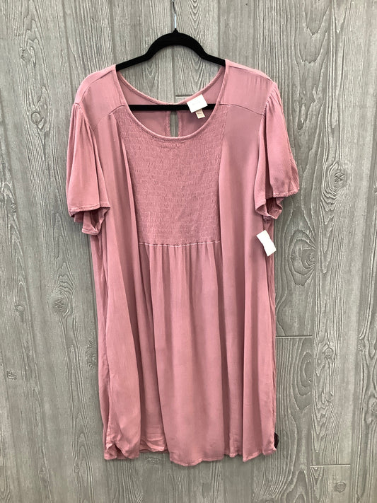 Dress Casual Short By Knox Rose In Pink, Size: Xxl