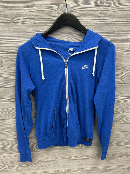 Athletic Top Long Sleeve Hoodie By Nike In Blue, Size: M